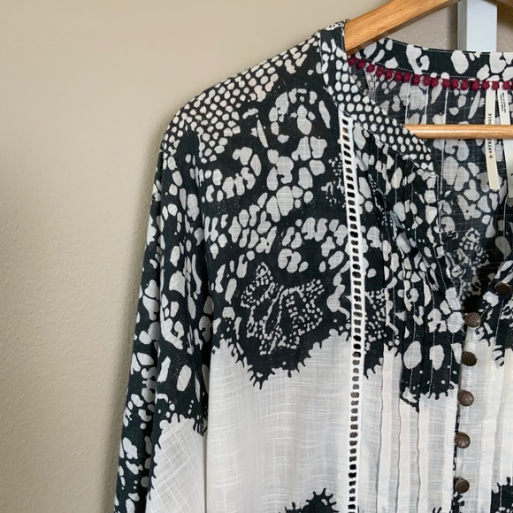 Anthropologie Puff-Sleeve Peasant Blouse - Picture 10 of 16